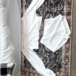 Waffle knit sleep set